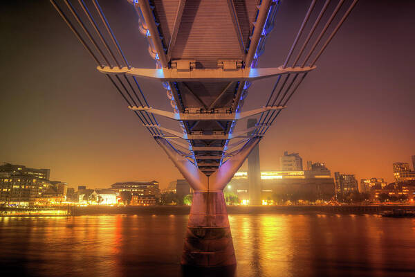 London Millennium Footbridge Poster featuring the photograph Under The Millennium Bridge, London by Joe Daniel Price