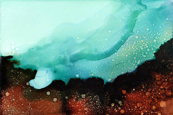 Seascape Poster featuring the painting Undersea Canyon Seascape by Angeline Beres