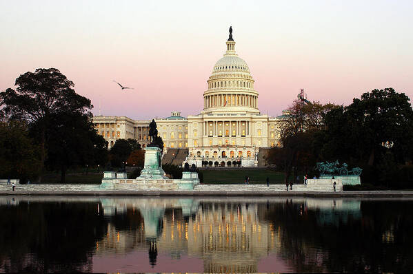 Landscape Poster featuring the photograph United States Capitol Washington DC by Yue Wang