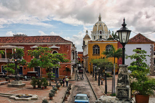 Travel Poster featuring the photograph Urban Architecture of Cartagena by Linda Phelps