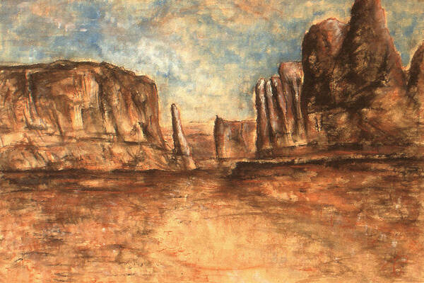 Landscape Poster featuring the painting Utah Red Rocks - Landscape Art Painting by Peter Potter