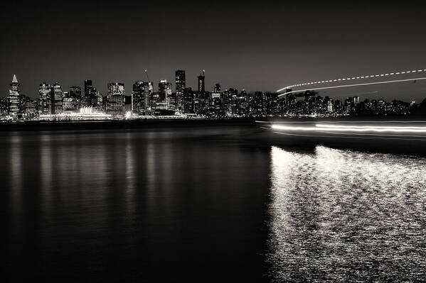 Vancouver Poster featuring the photograph Vancouver Skyline in Black and White by Monte Arnold