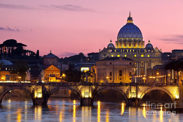 St Poster featuring the photograph Vatican Twilight by Brian Jannsen