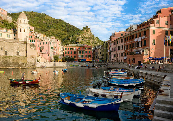 Cinque Terre Poster featuring the photograph Vernazza Boatman - Cinque Terre Italy by Carl Amoth