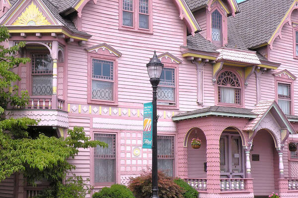 Pink Poster featuring the photograph Victorian Pink House - Milford Delaware by Kim Bemis