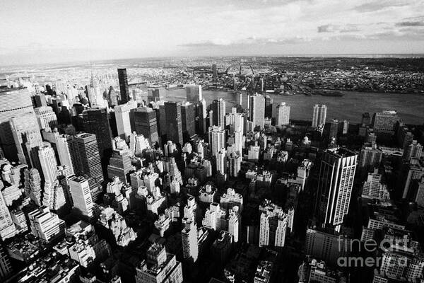 Usa Poster featuring the photograph View North East Of Manhattan Queens East River From Empire State Building by Joe Fox