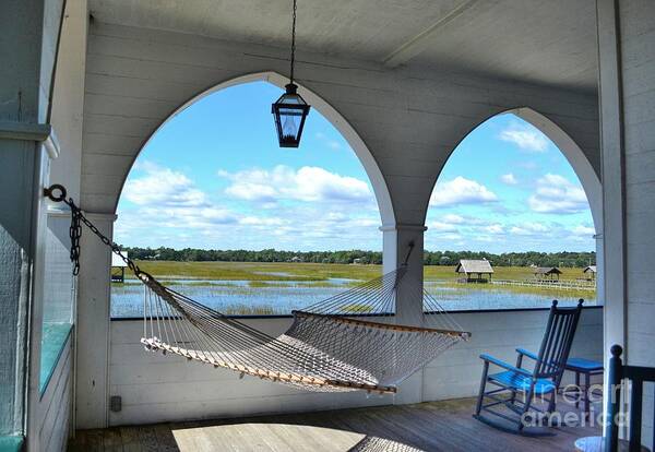 Scenic Poster featuring the photograph View Of The Marsh From The Pelican Inn by Kathy Baccari