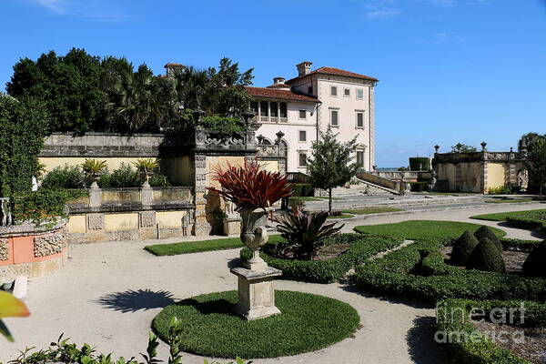 Vizcaya Poster featuring the photograph Villa Vizcaya From The Garden by Christiane Schulze Art And Photography