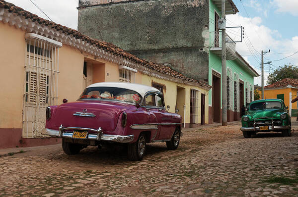 Latin America Poster featuring the photograph Vintage American Cars In Cuba by John Elk Iii