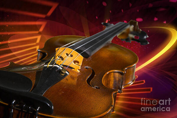 Violin Poster featuring the photograph Viola Violin on a Fantasy Background in Color 3070.02 by M K Miller