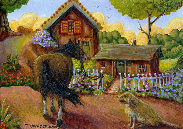Horse Poster featuring the painting Visiting Friends by Jacquelin L Westerman