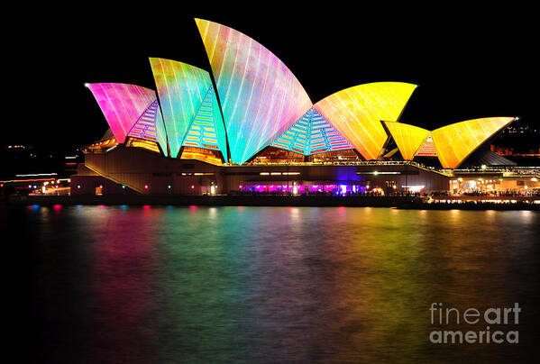 Photography Poster featuring the photograph Vivid Sydney 2014 - Opera House 1 by Kaye Menner by Kaye Menner