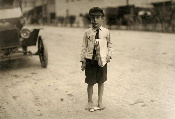 1913 Poster featuring the photograph Waco Newsboy, 1913 by Granger