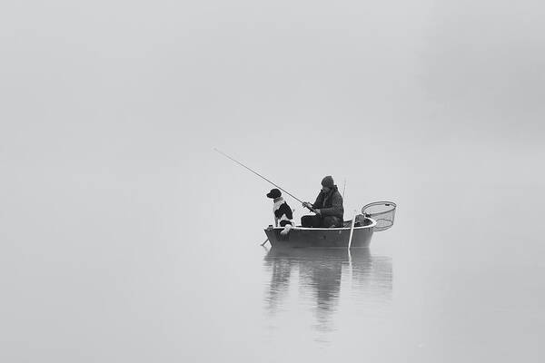 Mist Poster featuring the photograph Waiting For The Big Catch by Uschi Hermann