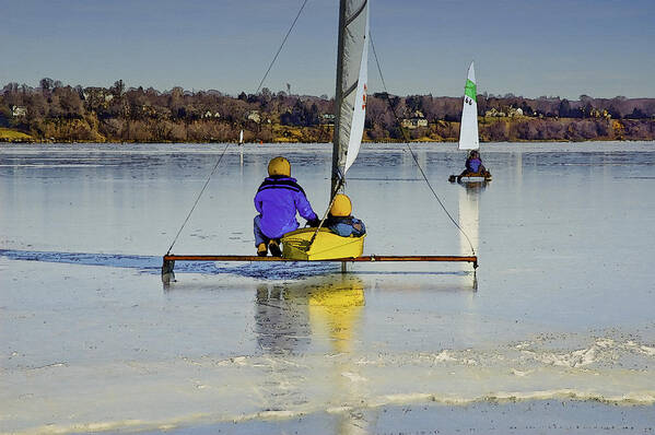 Iceboat Poster featuring the photograph Waiting For Wind by Gary Slawsky