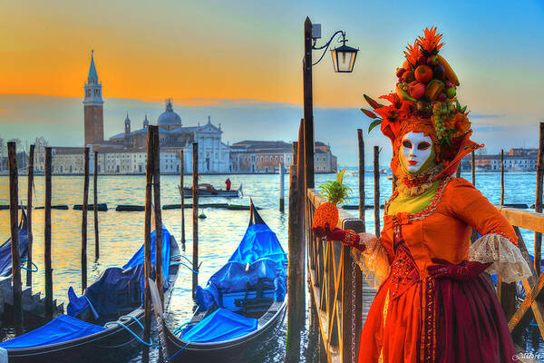 Carnevale Di Venezia Poster featuring the photograph Waiting by Midori Chan