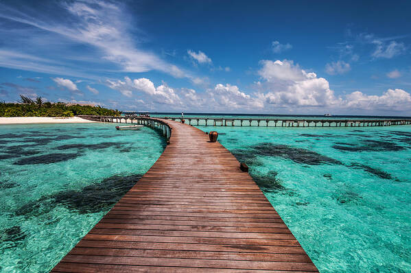 Jenny Rainbow Fine Art Photography Poster featuring the photograph Walk Over the Water by Jenny Rainbow