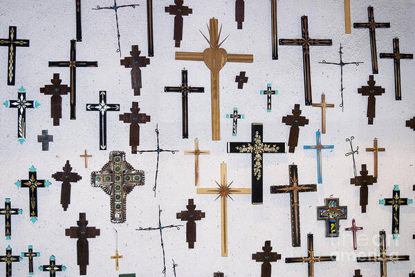 Crucifxes Poster featuring the photograph Wall of Crosses by John Greco