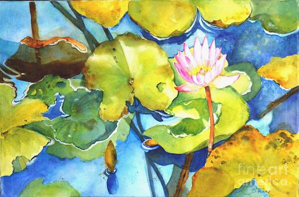 Flowers Poster featuring the painting Water lily by Betty M M Wong