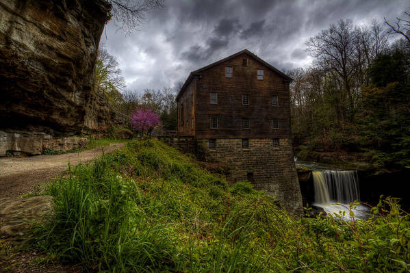 Mill Creek Park Poster featuring the photograph Waterfall at the Old Mill by David Dufresne