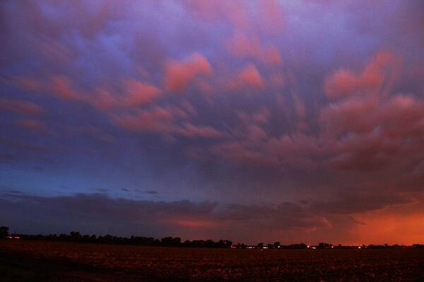 Stormscape Poster featuring the photograph Weaking Cells made for a Perfect Sunset by NebraskaSC