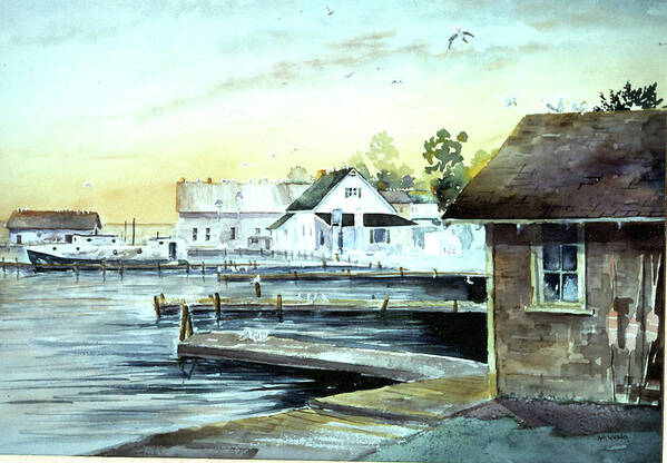 Door County Poster featuring the painting Weborg's Dock by Ken Marsden