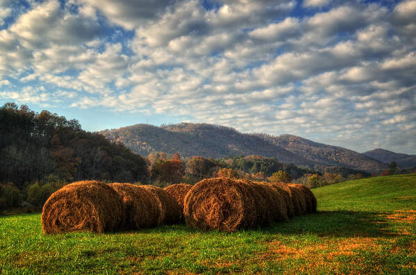 Western North Carolina Poster featuring the photograph Western North Carolina Hay Field by Greg and Chrystal Mimbs