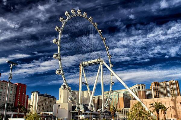 Las Poster featuring the photograph Wheel In The Sky Las Vegas by Michael W Rogers