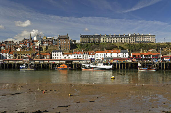 Britain Poster featuring the photograph Whitby Lower Harbour and the West Cliff by Rod Johnson