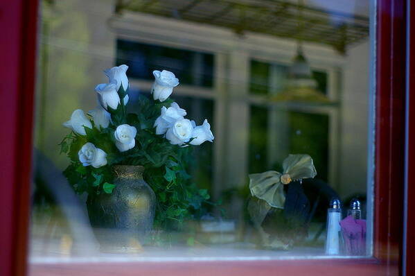 Diner Poster featuring the photograph White Roses Diner by Randy Pollard