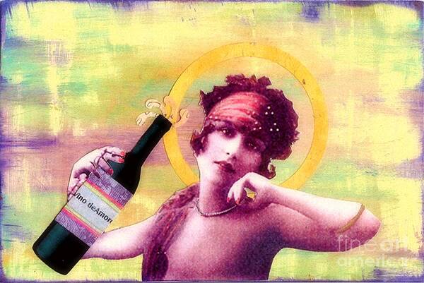 Vintage Poster featuring the painting Wine of Love by Desiree Paquette