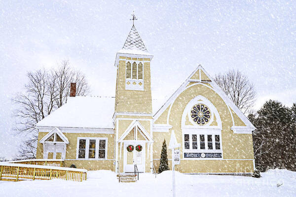 Snow Poster featuring the photograph Winter Chapel by Alana Ranney
