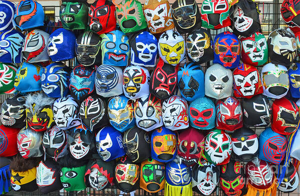 San Francisco Poster featuring the photograph Wrestling Masks of Lucha Libre by Jim Fitzpatrick