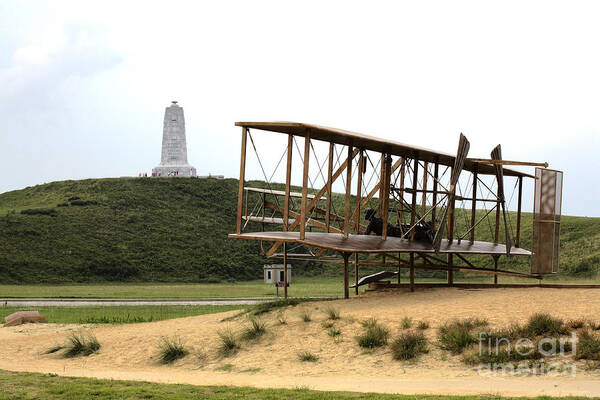 Aeronautical Poster featuring the photograph Wright Brothers Memorial at Kitty Hawk by William Kuta