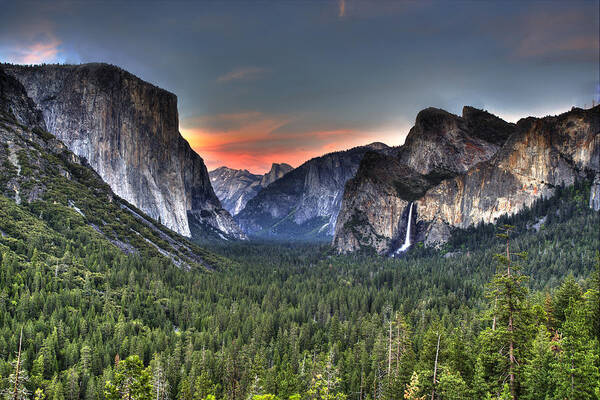 Yosemite Poster featuring the photograph Yosemite Valley View Sunset by Shawn Everhart