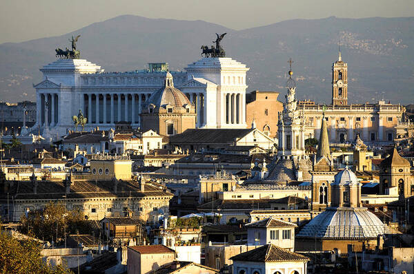 Rome Poster featuring the photograph Rome's rooftops by Fabrizio Troiani