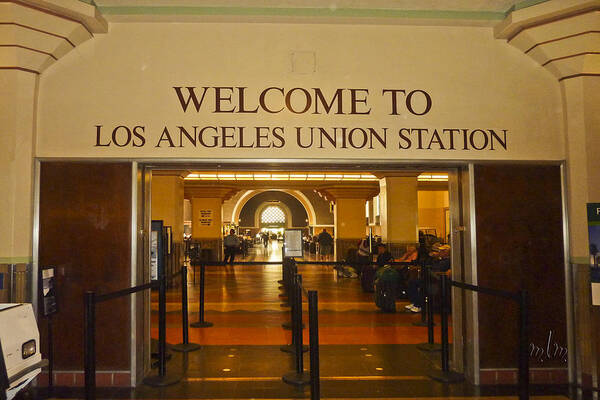 Travel Poster featuring the photograph Union Station Los Angeles by Marie Morrisroe