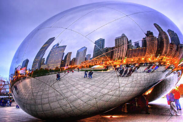 cloud Gate At Millennium Park Poster featuring the photograph Chicago Bean #1 by Mark Currier