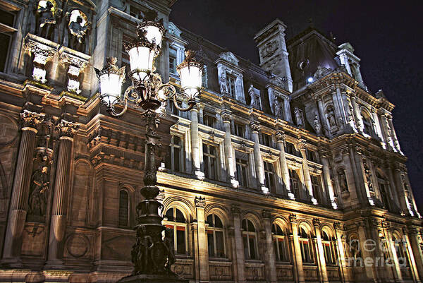 Architecture Poster featuring the photograph Hotel de Ville in Paris 2 by Elena Elisseeva