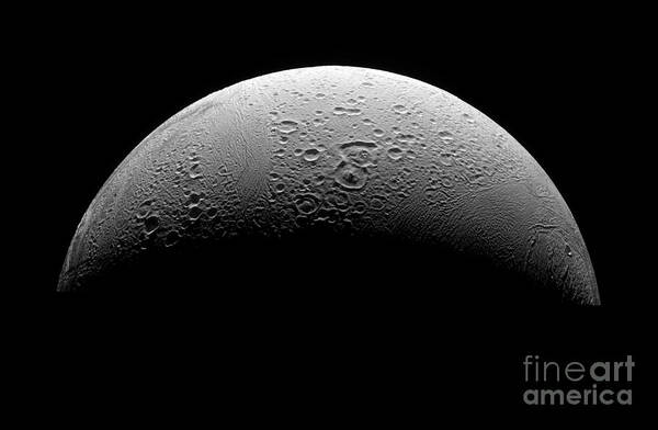 Tectonics Poster featuring the photograph Saturns Moon Enceladus #1 by Stocktrek Images