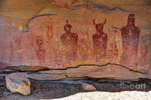 Sego Poster featuring the photograph Sego Canyon Indian Petroglyphs and Pictographs #1 by Gary Whitton