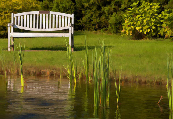 Bench Poster featuring the photograph Serenity #1 by Cathy Kovarik