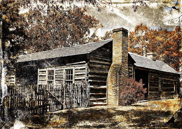 Rustic Cabin Poster featuring the digital art 1830 by Carrie OBrien Sibley