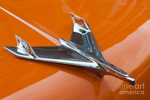 Clarence Holmes Poster featuring the photograph 1956 Chevy Bel Air Hood Ornament I by Clarence Holmes