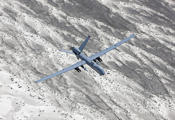White Sands National Monument Poster featuring the photograph An Mq-9 Reaper Flies A Training Mission #3 by HIGH-G Productions