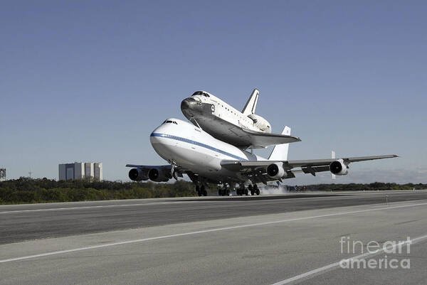 Endeavour Poster featuring the photograph Space Shuttle Endeavour Mounted #3 by Stocktrek Images