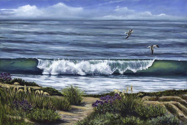 Malibu Melody Poster featuring the painting A Malibu Melody by Lisa Reinhardt