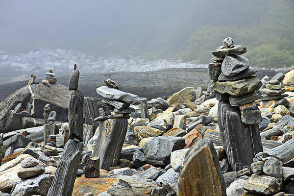 Ocean.stacking Rocks Poster featuring the photograph All About Balance by Brenda Giasson