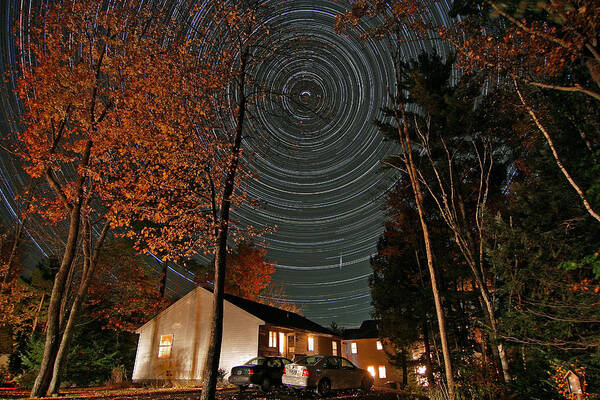 Star Trail Poster featuring the photograph All Night Star Trails by Larry Landolfi