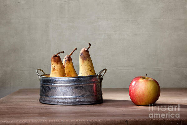 Pear Poster featuring the photograph Apple and Pears 01 by Nailia Schwarz
